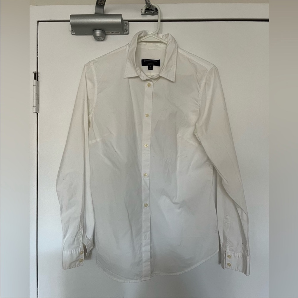 Banana Republic White Button-Up Shirt with Removable Bow - Picture 4 of 7